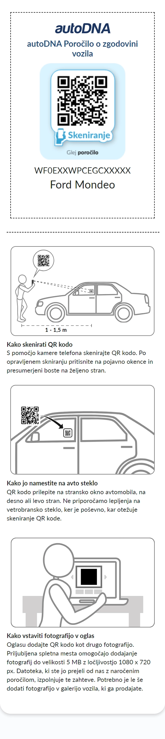 autoDNA Poročilo o zgodovini vozila - QR koda