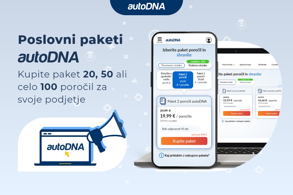 Poslovni paketi autoDNA — raziščite našo poslovno ponudbo